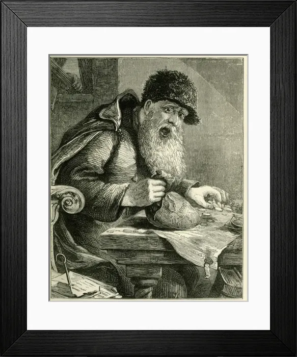 Framed Print : Occupations 1882 - The Miser Framed Print : Occupations 1882 - The Miser