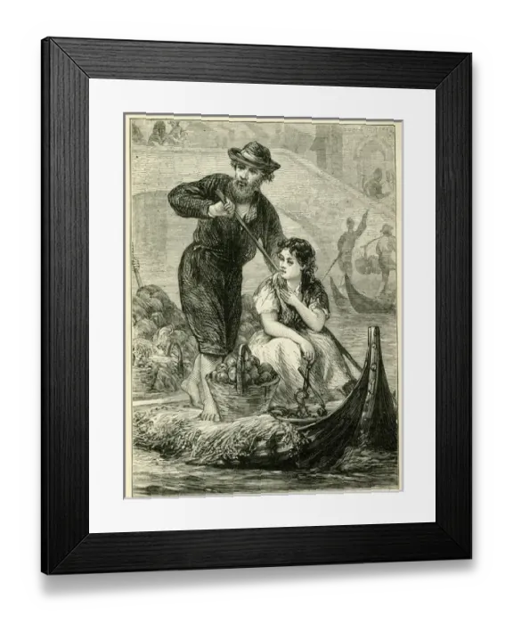 Framed Print : Occupations 1883 - Fruit Seller in Venice Framed Print : Occupations 1883 - Fruit Seller in Venice