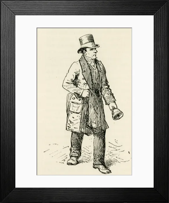 Framed Print : Old London Characters - Postman