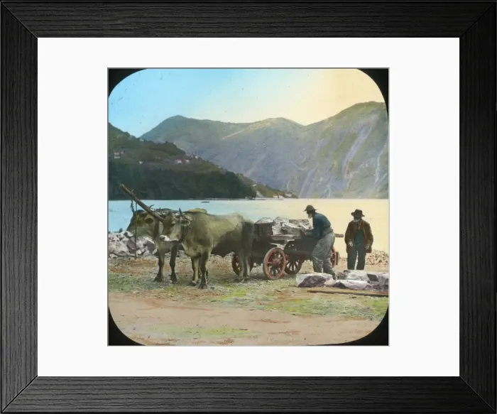 Framed Print : Italian Lakes - Oxen Cart Framed Print : Italian Lakes - Oxen Cart