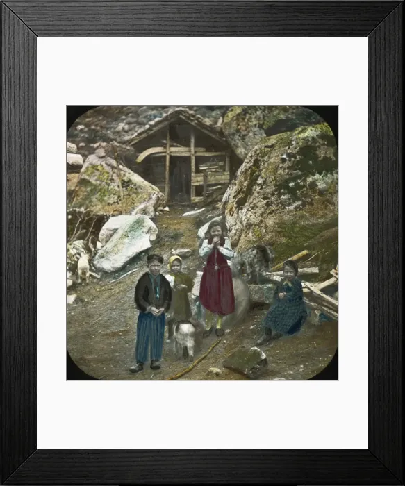 Framed Print : Western Norway - Children and Glacier Framed Print : Western Norway - Children and Glacier
