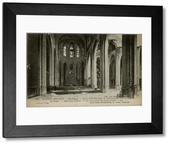 Framed Print : Dunkirk, France - interior of Saint Eloi Church, WW1 Framed Print : Dunkirk, France - interior of Saint Eloi Church, WW1