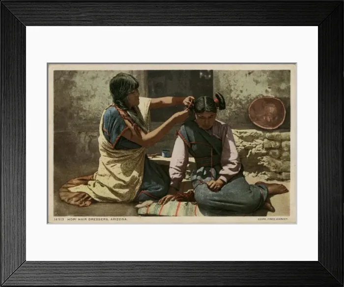 Framed Print : Arizona, USA - Hopi woman and girl Framed Print : Arizona, USA - Hopi woman and girl