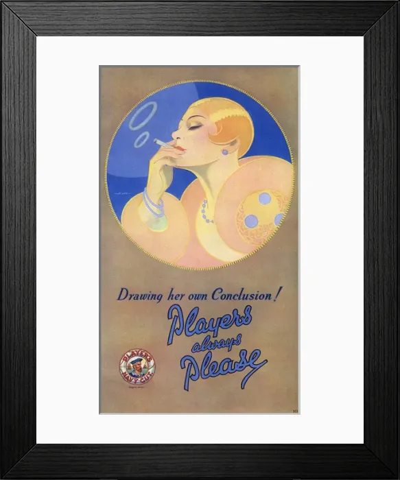 Framed Print : Players advertisement, 1927 Framed Print : Players advertisement, 1927