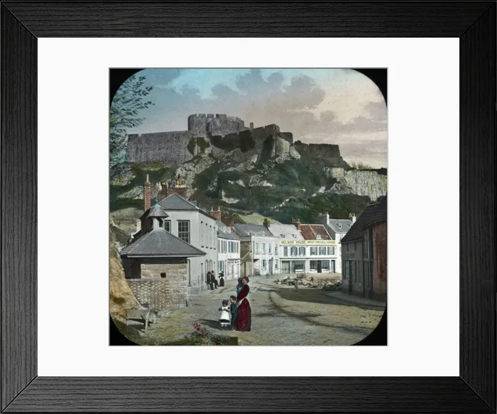 Framed Print : The Channel Islands - Castle from Village Framed Print : The Channel Islands - Castle from Village