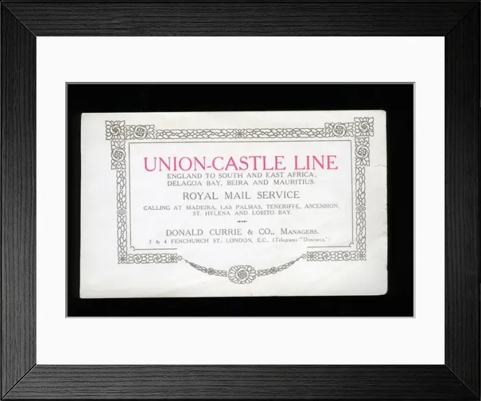 Framed Print : Advertisement, Union Castle Line Framed Print : Advertisement, Union Castle Line
