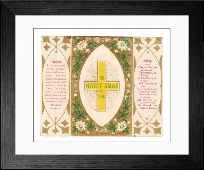 Framed Print : Religious design inside a Christmas card Framed Print : Religious design inside a Christmas card