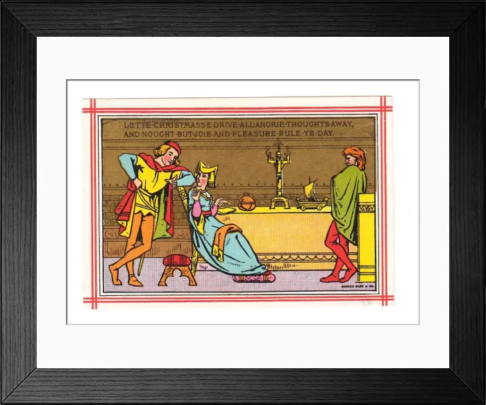 Framed Print : Medieval scene on a Christmas card Framed Print : Medieval scene on a Christmas card