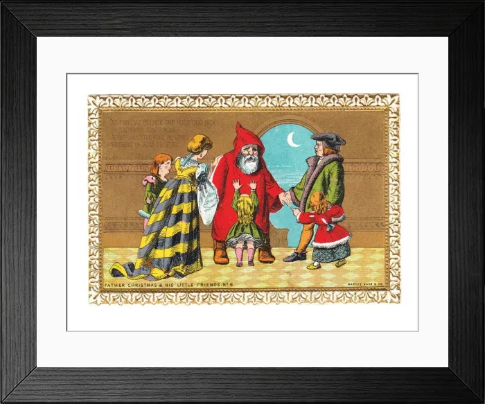 Framed Print : Father Christmas on a medieval style Christmas card Framed Print : Father Christmas on a medieval style Christmas card