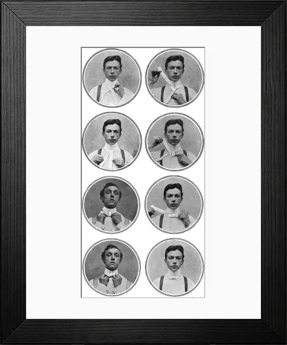 Framed Print : Tying an evening dress bow tie Framed Print : Tying an evening dress bow tie