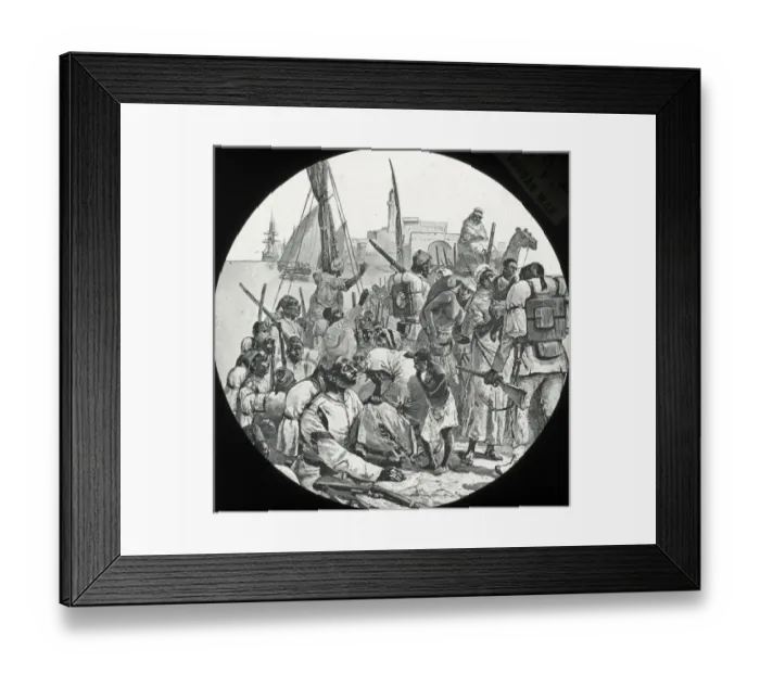 Framed Print : Mahdist War - Sudan Campaign - Black troops leaving Massowah Framed Print : Mahdist War - Sudan Campaign - Black troops leaving Massowah
