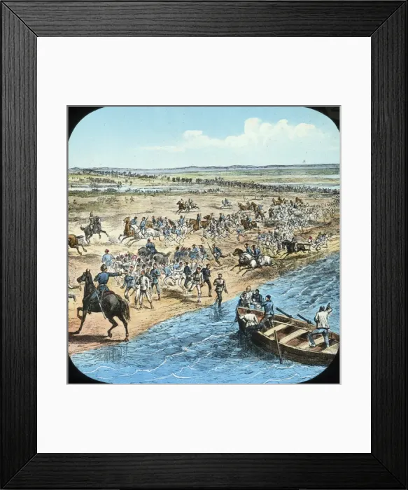Framed Print : Mahdist War - Sudan Campaign - Stampede to the boats Framed Print : Mahdist War - Sudan Campaign - Stampede to the boats