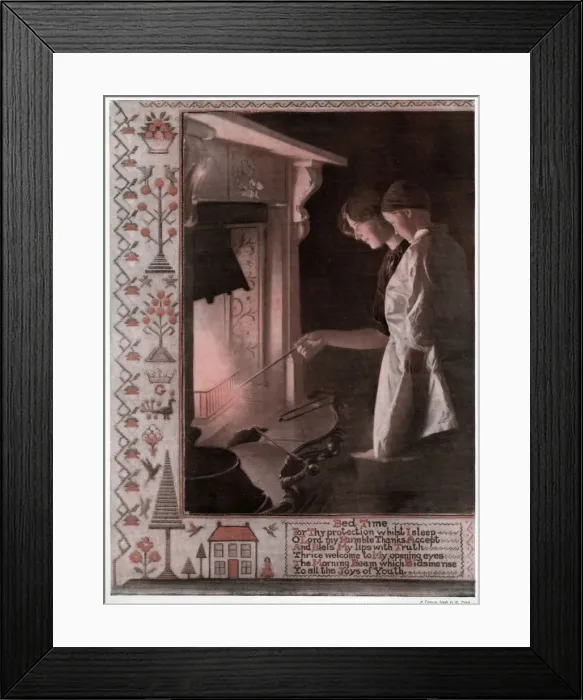 Framed Print : Stoking the fire before heading to bed on Christmas Eve Framed Print : Stoking the fire before heading to bed on Christmas Eve