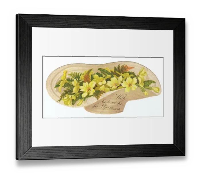 Framed Print : Christmas card in the shape of a straw hat Framed Print : Christmas card in the shape of a straw hat