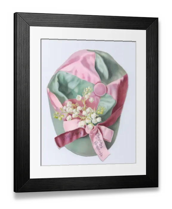 Framed Print : Christmas card in the shape of a jockeys cap Framed Print : Christmas card in the shape of a jockeys cap