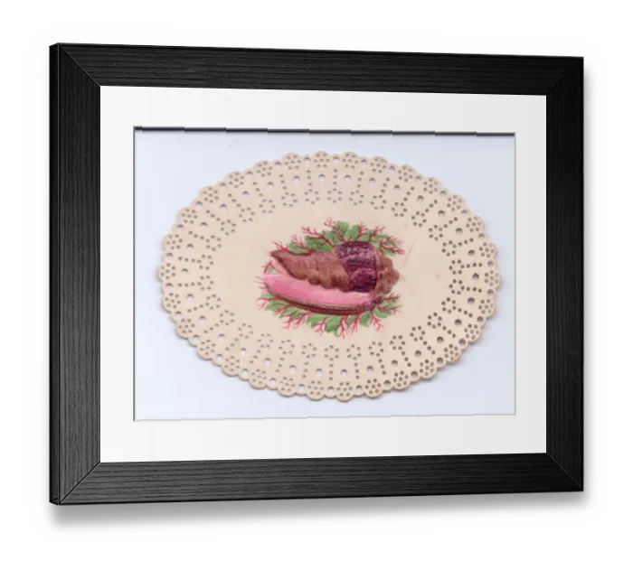 Framed Print : Oyster on a plate on a cutout greetings card Framed Print : Oyster on a plate on a cutout greetings card