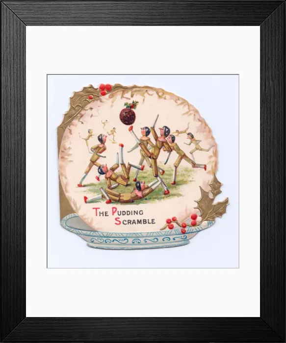 Framed Print : Christmas card in the shape of a pudding Framed Print : Christmas card in the shape of a pudding