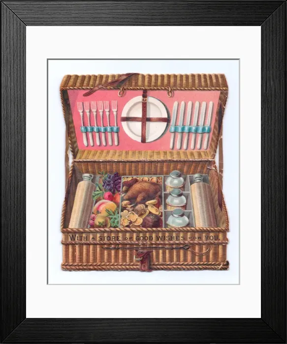 Framed Print : Greetings card in the shape of a picnic basket Framed Print : Greetings card in the shape of a picnic basket