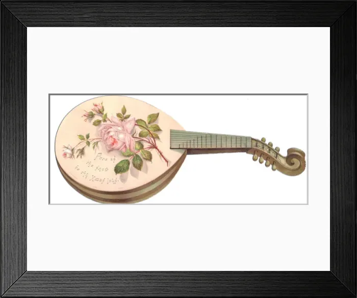 Framed Print : Christmas card in the shape of a mandolin Framed Print : Christmas card in the shape of a mandolin