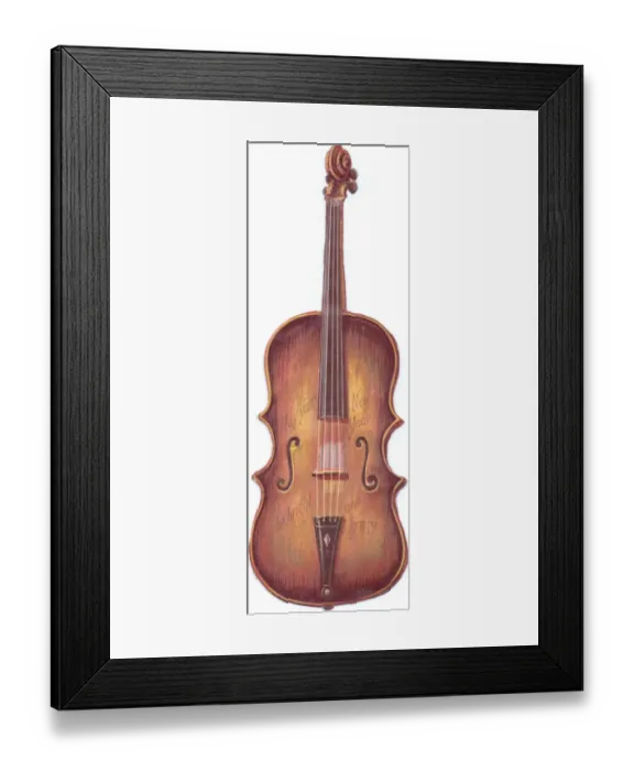 Framed Print : New Year card in the shape of a violin Framed Print : New Year card in the shape of a violin