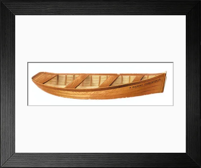 Framed Print : Christmas card in the shape of a rowing boat Framed Print : Christmas card in the shape of a rowing boat