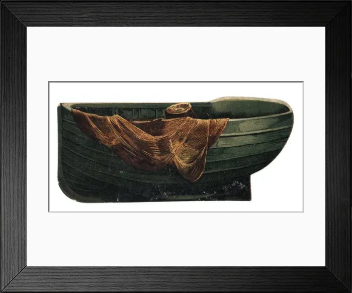 Framed Print : Christmas card in the shape of a fishing boat Framed Print : Christmas card in the shape of a fishing boat