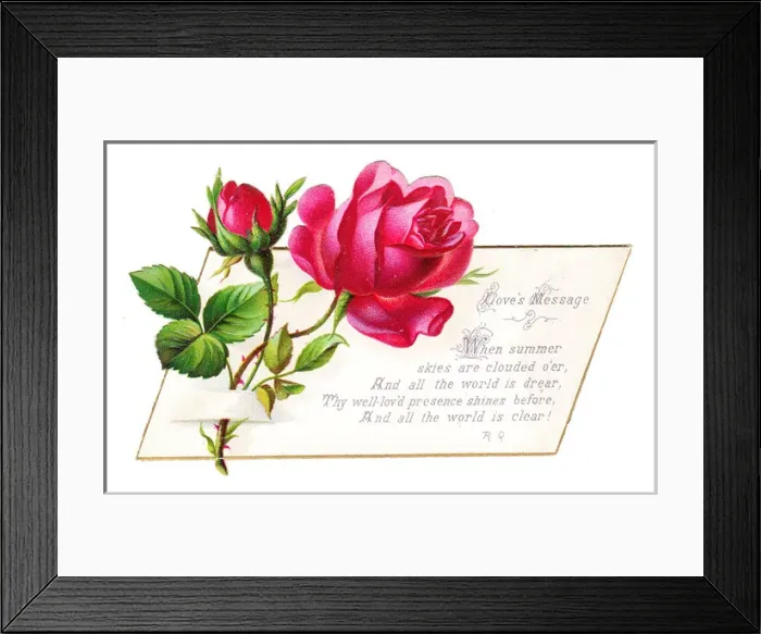 Framed Print : Romantic greetings card with red roses Framed Print : Romantic greetings card with red roses