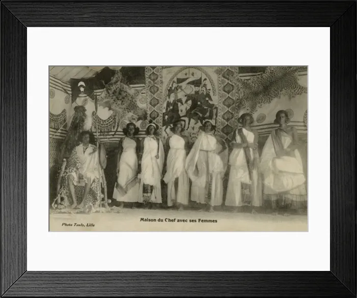 Framed Print : Chief with his six wives Framed Print : Chief with his six wives