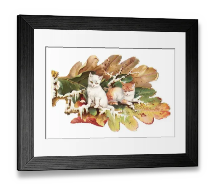 Framed Print : Christmas card in the shape of an autumn leaf Framed Print : Christmas card in the shape of an autumn leaf