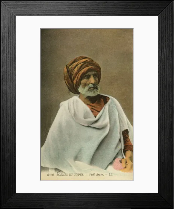 Framed Print : Study of an elderly Arabic man Framed Print : Study of an elderly Arabic man