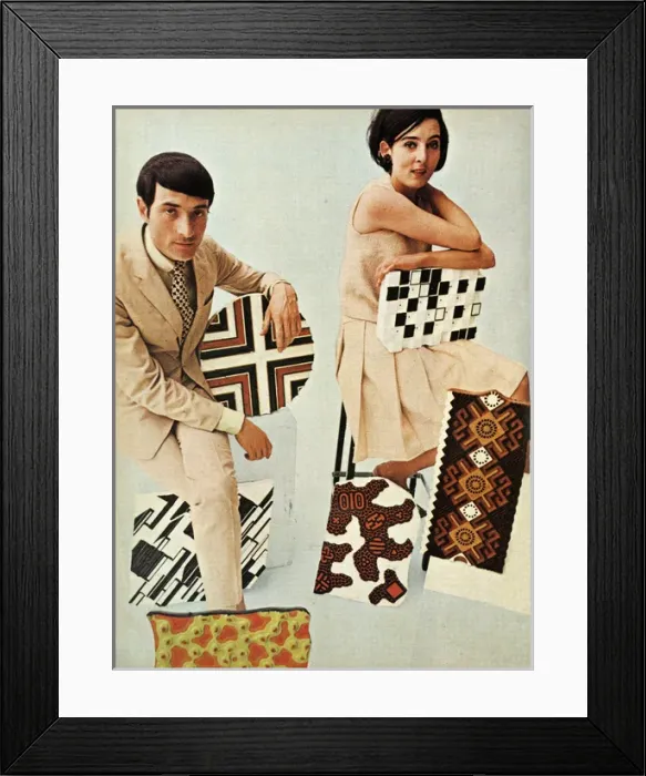 Framed Print : 1960s interior designers with their work Framed Print : 1960s interior designers with their work