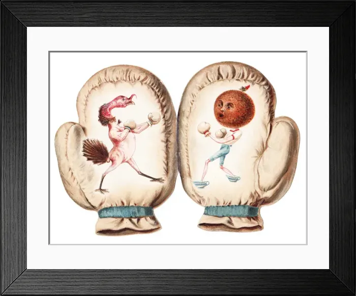 Framed Print : Christmas card in the shape of a boxing glove Framed Print : Christmas card in the shape of a boxing glove