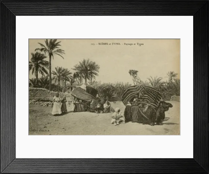 Framed Print : Landscape and People, Sahara, North Africa Framed Print : Landscape and People, Sahara, North Africa