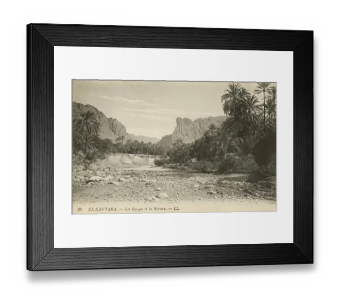 Framed Print : The Gorge and the River, El Kantara, Biskra Framed Print : The Gorge and the River, El Kantara, Biskra