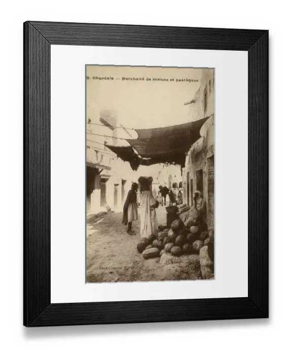 Framed Print : Merchant selling melons and watermelons, Ghardaia Framed Print : Merchant selling melons and watermelons, Ghardaia