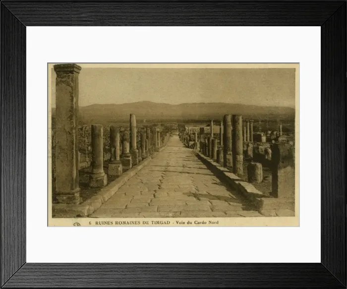 Framed Print : Path of North Cardo in the Roman ruins of Timgad