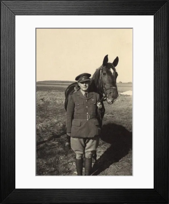 Framed Print : British soldier and horse, Braunschweig, Germany Framed Print : British soldier and horse, Braunschweig, Germany