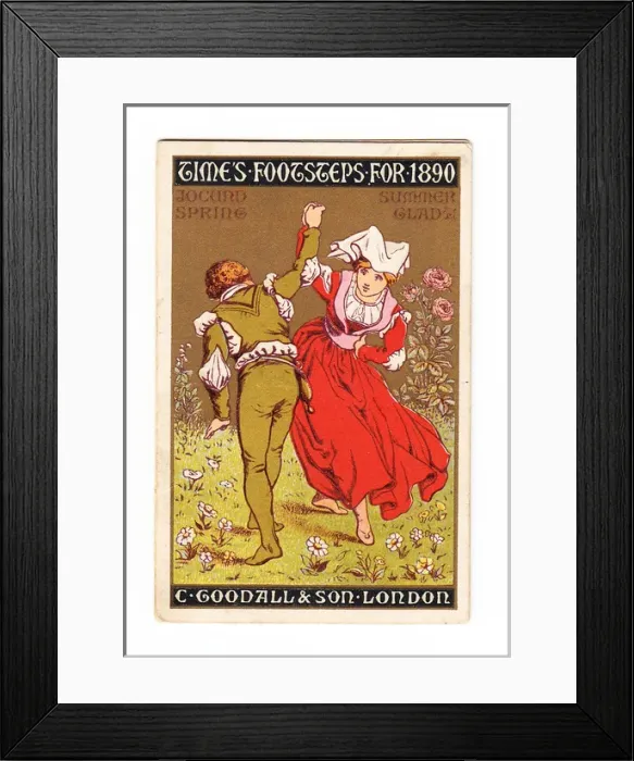 Framed Print : Front cover of a booklet, Times Footsteps for 1890 Framed Print : Front cover of a booklet, Times Footsteps for 1890