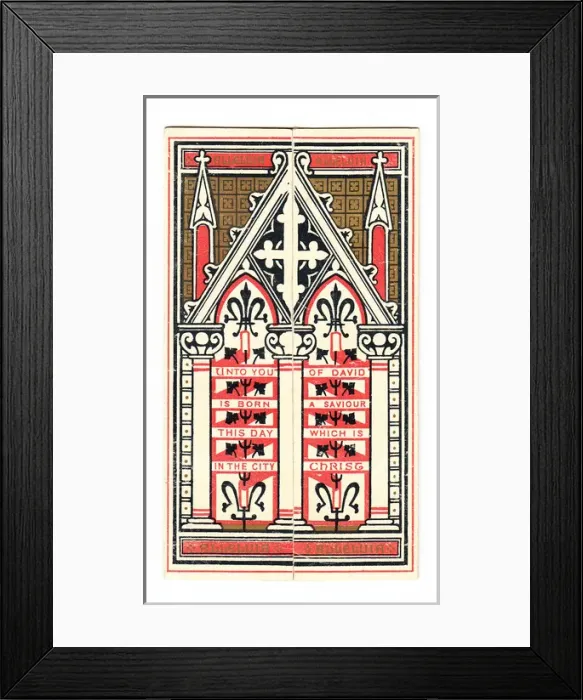 Framed Print : Religious verse on a devotional Christmas card Framed Print : Religious verse on a devotional Christmas card