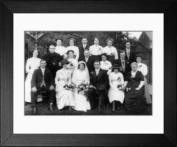 Framed Print : Wedding group photo, West Ham, East London Framed Print : Wedding group photo, West Ham, East London