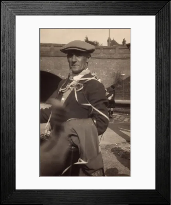 Framed Print : Man with suitcase at a railway station Framed Print : Man with suitcase at a railway station