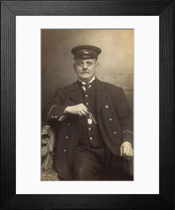 Framed Print : Studio portrait, Customs officer in uniform Framed Print : Studio portrait, Customs officer in uniform