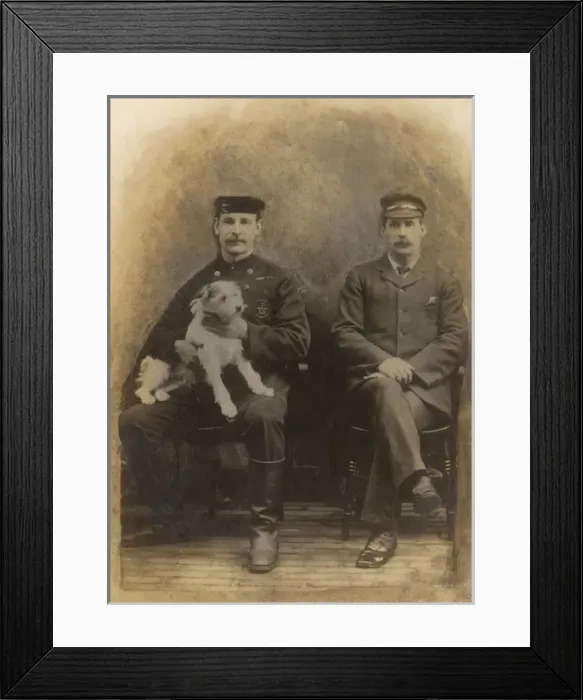 Framed Print : Two men and a dog Framed Print : Two men and a dog