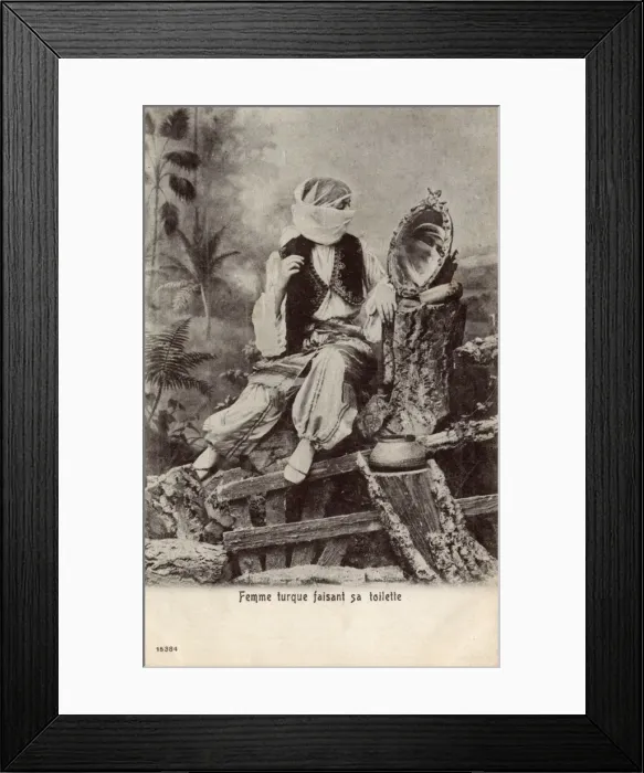 Framed Print : A Turkish Woman living in Egypt, looking into a mirror Framed Print : A Turkish Woman living in Egypt, looking into a mirror
