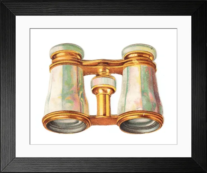 Framed Print : Christmas card in the shape of a pair of binoculars Framed Print : Christmas card in the shape of a pair of binoculars