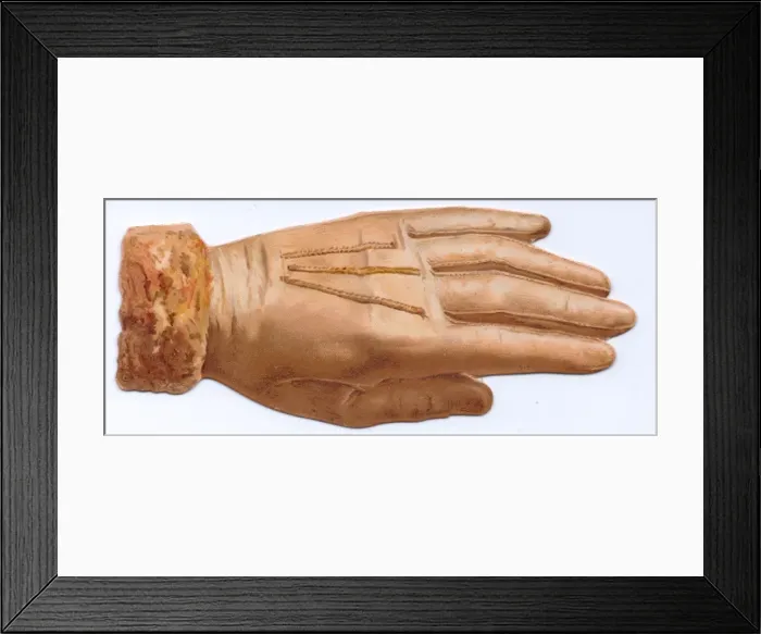 Framed Print : Greetings card in the shape of a winter glove Framed Print : Greetings card in the shape of a winter glove