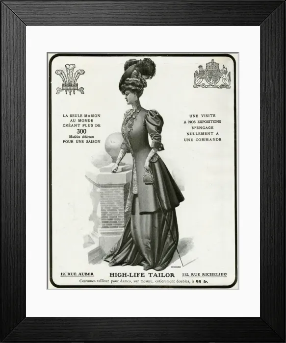 Framed Print : Bespoke tailored clothing for ladies 1906 Framed Print : Bespoke tailored clothing for ladies 1906