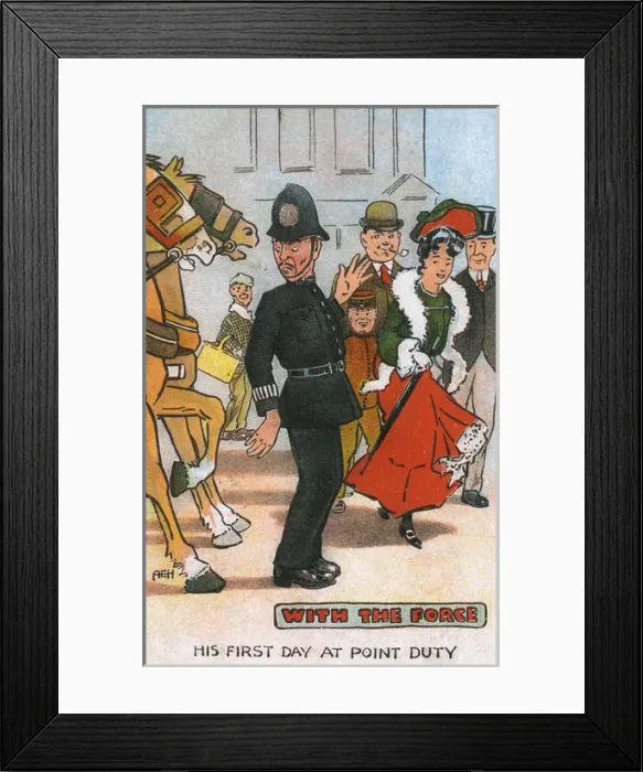 Framed Print : London Policemans First Day at Point Duty Framed Print : London Policemans First Day at Point Duty