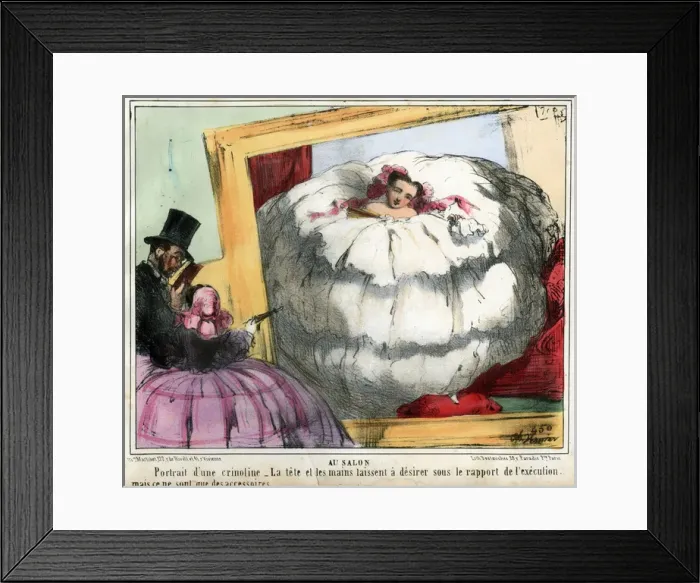 Framed Print : La Crinolonomanie by Charles Vernier Framed Print : La Crinolonomanie by Charles Vernier