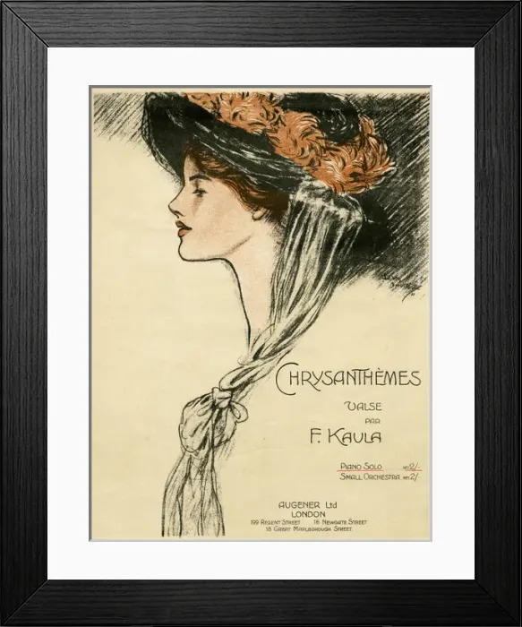 Framed Print : Music cover, Chrysanthemes Valse by F Kaula Framed Print : Music cover, Chrysanthemes Valse by F Kaula